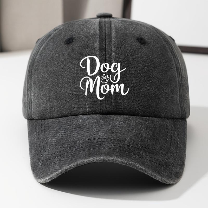 Baseball Cap Dog Mom Letter Print Fashion Retro Soft Top Curved Brim Baseball Cap Adjustable Hip Hop Dad Truck Hat Fishing Hat