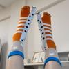 1/2Pairs Women Split 2-Toe Socks Breathable Elastic Moisture Wicking Soft Cartoon Print Flip Flop Cotton Socks