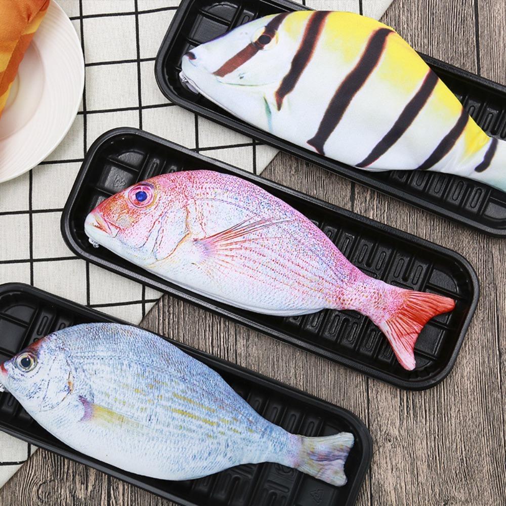 Portable Simulation Fish Pencil Case Large Capacity Pencil Bags Pen Storage Bag  Kids Gifts