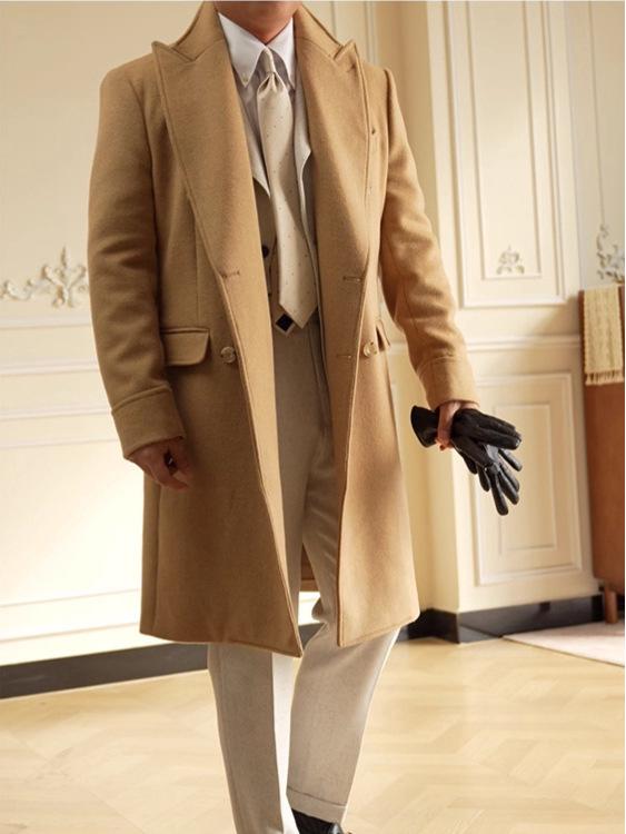 Мужской двубортный шерстяной кейп-пальто Chester от Ruishen Apparel