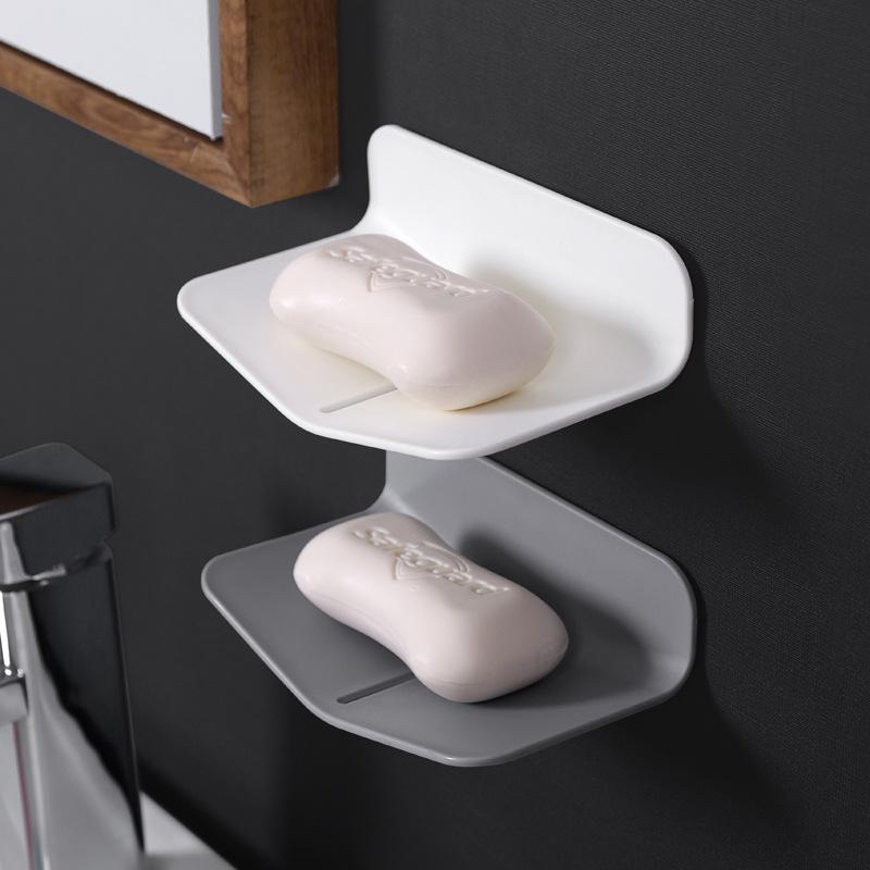 1PC soap box Wall-mounted soap holder No punching soap box Drain toilet soap holder Wall-mounted soap box Non-suction cup