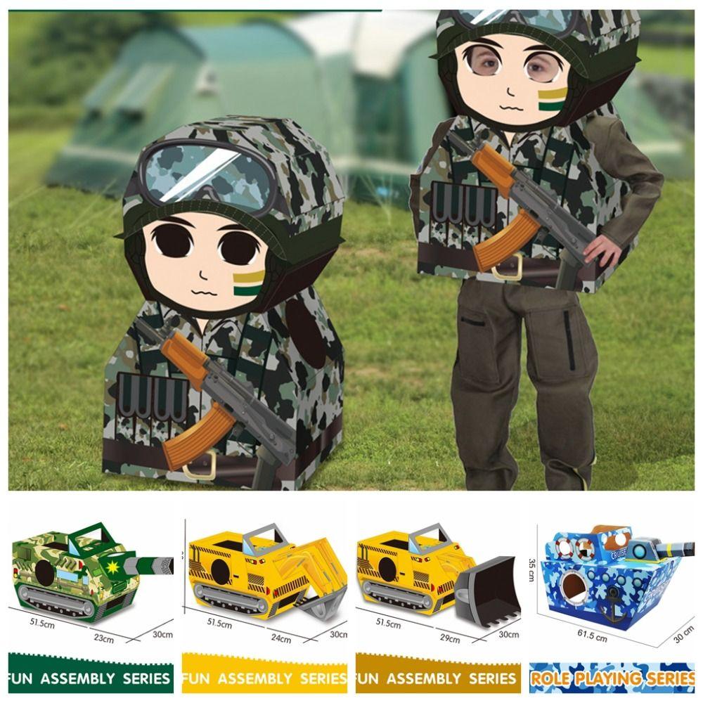 Engine Car Dinosaur Cardboard Box Car Dinosaur Paper House Performance Props