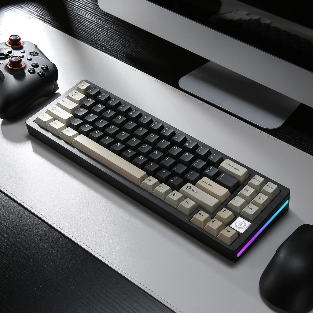 YUNZII AL71 Игровая полноалюминиевая механическая клавиатура NKRO Беспроводная RGB для соответствия техническим стандартам Сертифицированная Crystal White 68%, CNC, Hot-Swap,