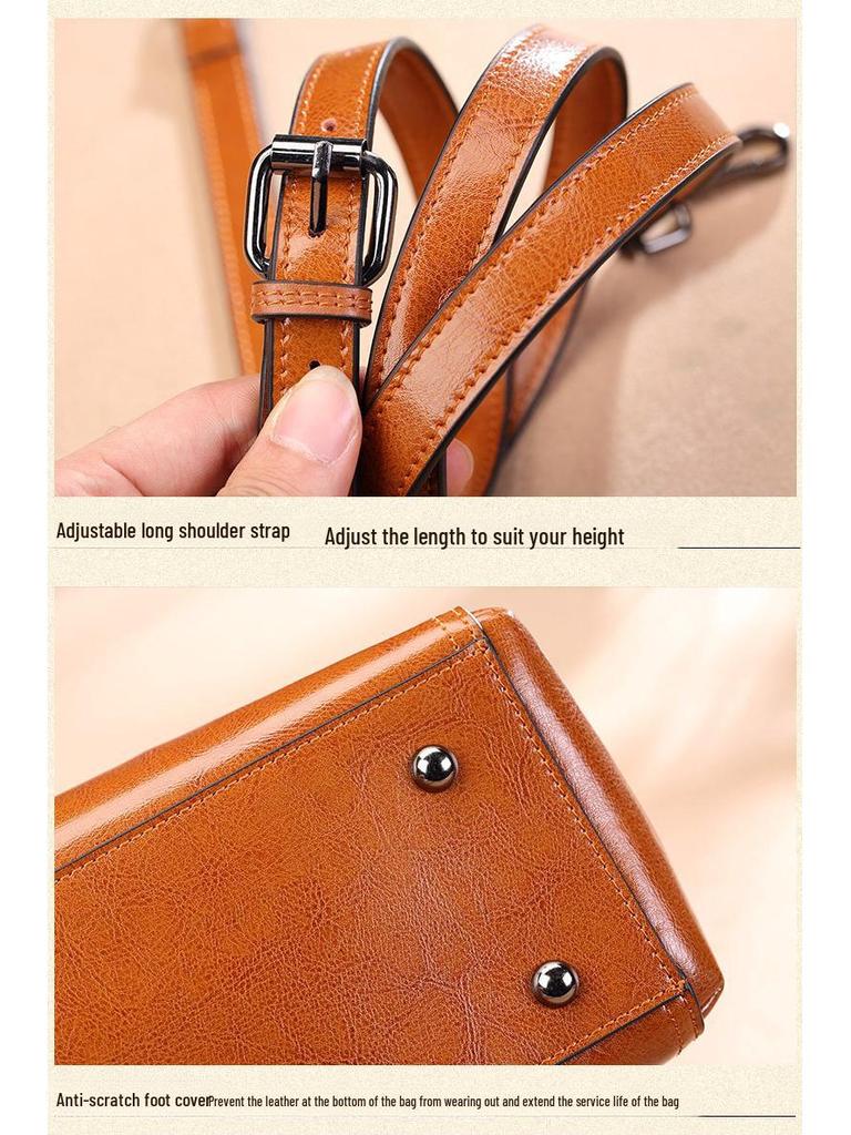 2024 Spring Women's Genuine Cowhide Handbags - Multifunctional, Large, Simple & Fashionable