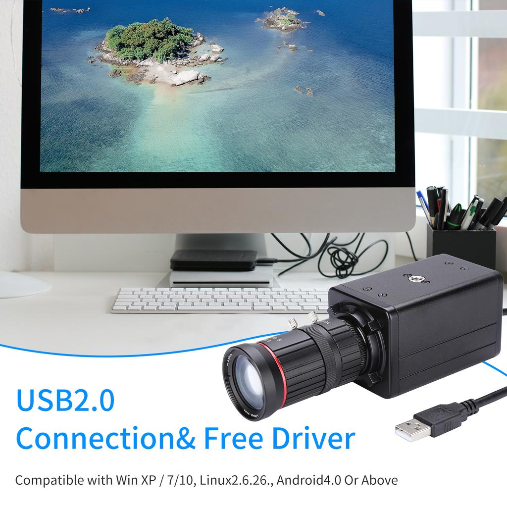 4K HD-камера Компьютерная камера USB-веб-камера 10-кратный оптический зум Ручная фокусировка Автоматическая компенсация экспозиции