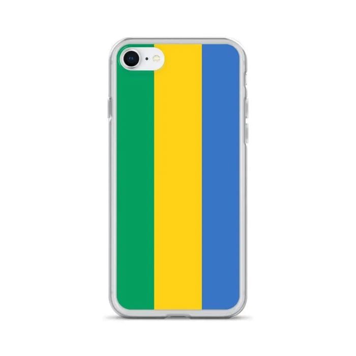 Coque iPhone - Drapeau Gabon - iPhone SE 2020 - Souple - Multicolore - Verticale