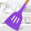 1pcs Purple Wooden Handle Silicone Kitchen Cooking Tools Heat Resistant Spoon Spatula Kitchenware Non-Stick Egg Beater Baking Utensils Accessories