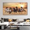 Eight Horse Wild Animals Sunset Canvas Painting Scandinavia Posters and Prints Cuadros Wall Art Pictures For Living Room Decor
