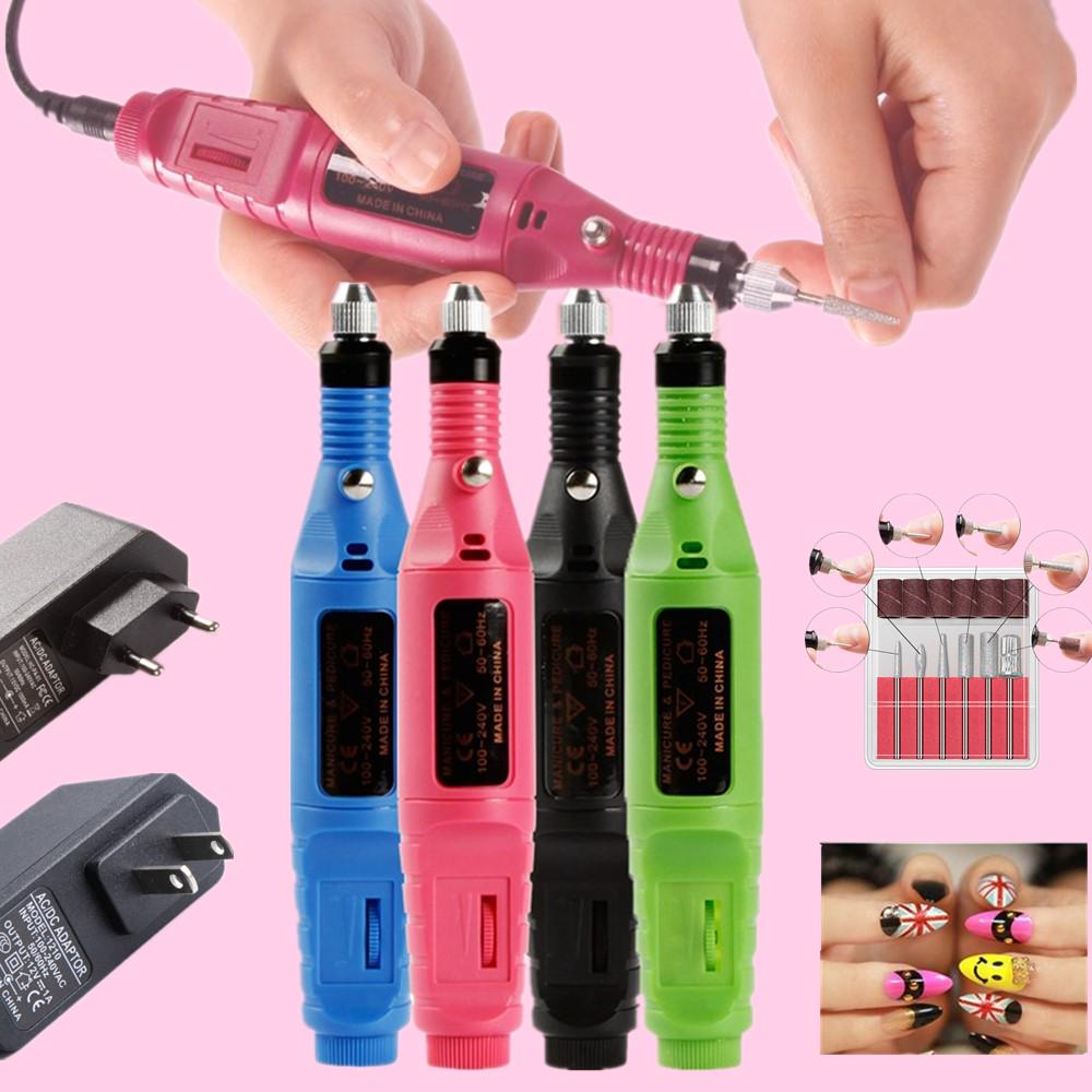 Electric Nail Art Pen Salon Manicure Pedicure Drill File Polish Tool EU US Plug Fashion