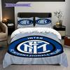 Inter Milan Emblem Vibrant Background Three-piece set (1 * duvet cover + 2 * pillowcase, without core) Bedding set Christmas birthday gift