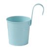 Iron Hanging Flower Pot Balcony Planter with Detachable Hook Solid Color Herb Pot for Indoor Windows Garden Fence Railing