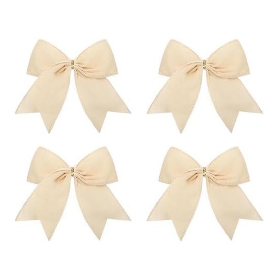 4/12 шт. Большой Рождественский Бархатный Бант Украшение Винтажный Однотонный Подвесной Бант Орнамент Для Дома Улицы Рождественская Праздничная Вечеринка Тканевый Бант Венок Украшение для Дерева