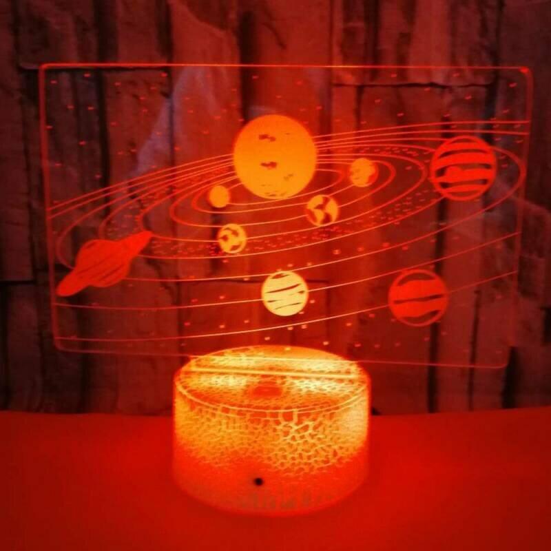 3D Solar System Galaxy Night Light Color Change Bedroom Lamp Kids Christmas Gift