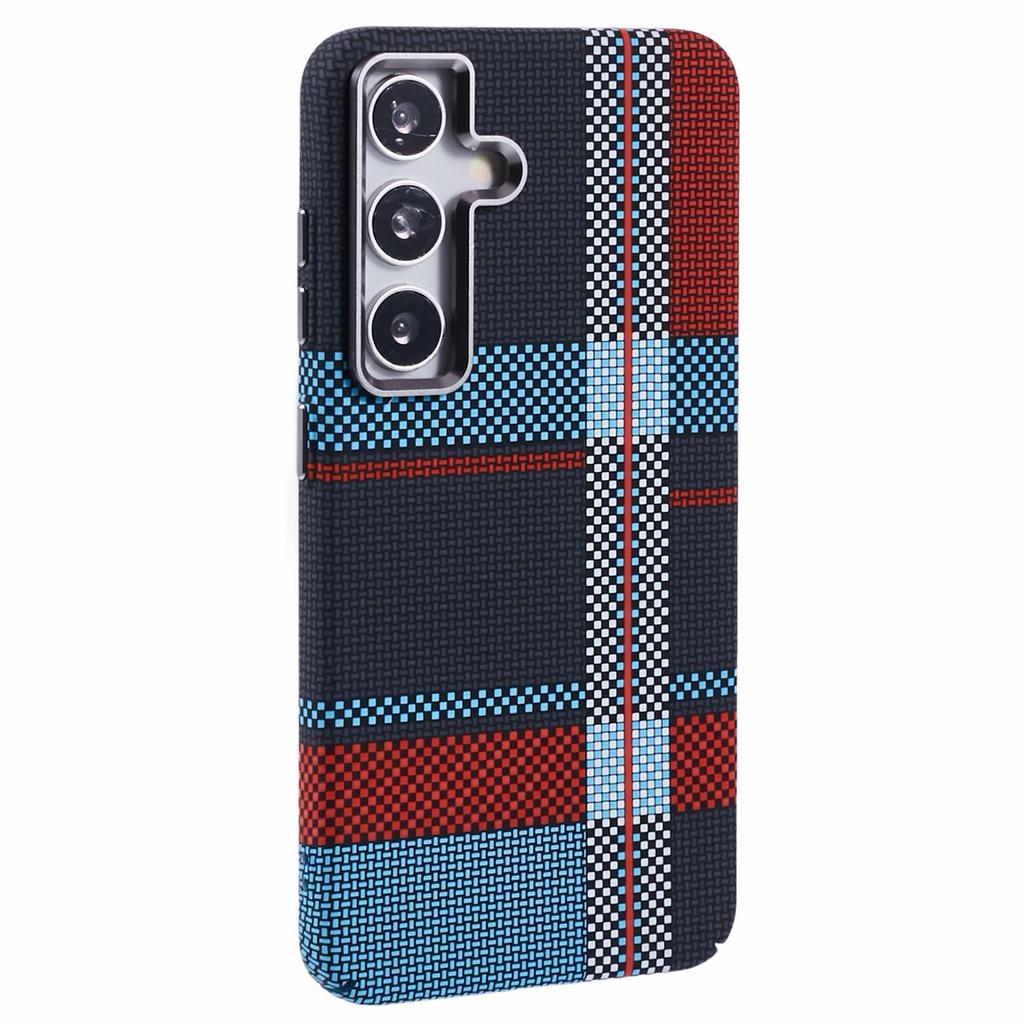 For Samsung Galaxy S25 Case Compatible with MagSafe Carbon Fiber Texture Water Transfer PC Phone Cover