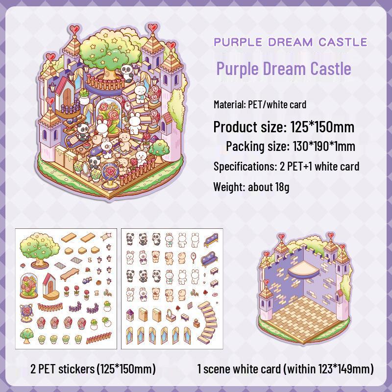 Популярные мультяшные пейзажные 3D DIY наклейки для детей