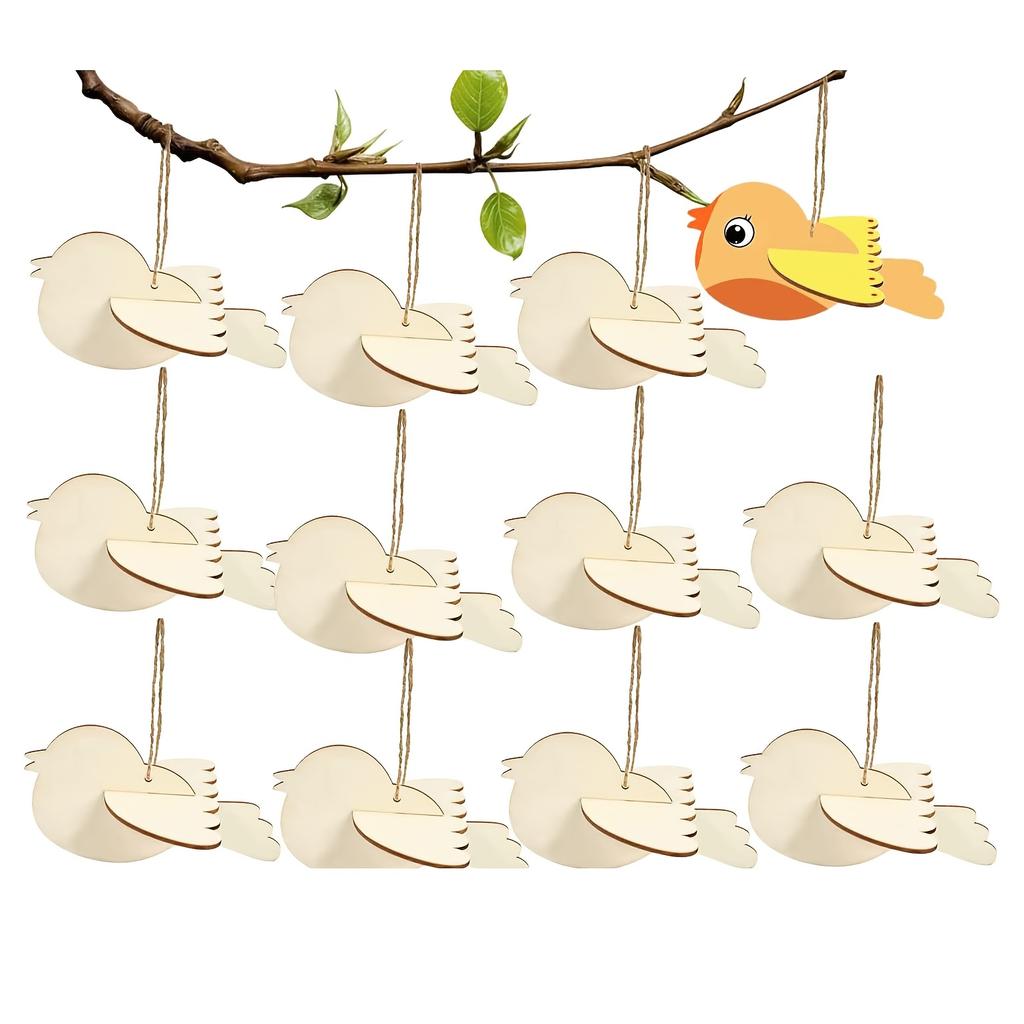 Flying Bird Unfinished Crafts Wood Chip Decorations Suitable For Birthday Wedding Party Desktop Decoration Diy Painting Gifts