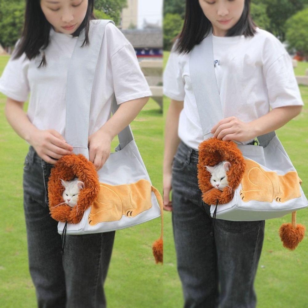 Lion Design Cat Carrier Bags Cartoon Pet Shoulder Carrying Bags  for Cats Rabbits Puppy