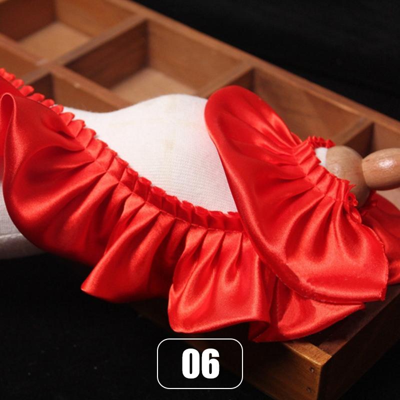 10 м Двухслойная оборка с кружевной отделкой, блестящая атласная плиссированная лента, кромка ткани, подгиб для свадебного платья, кукольного платья, DIY детское шитье, рукоделие