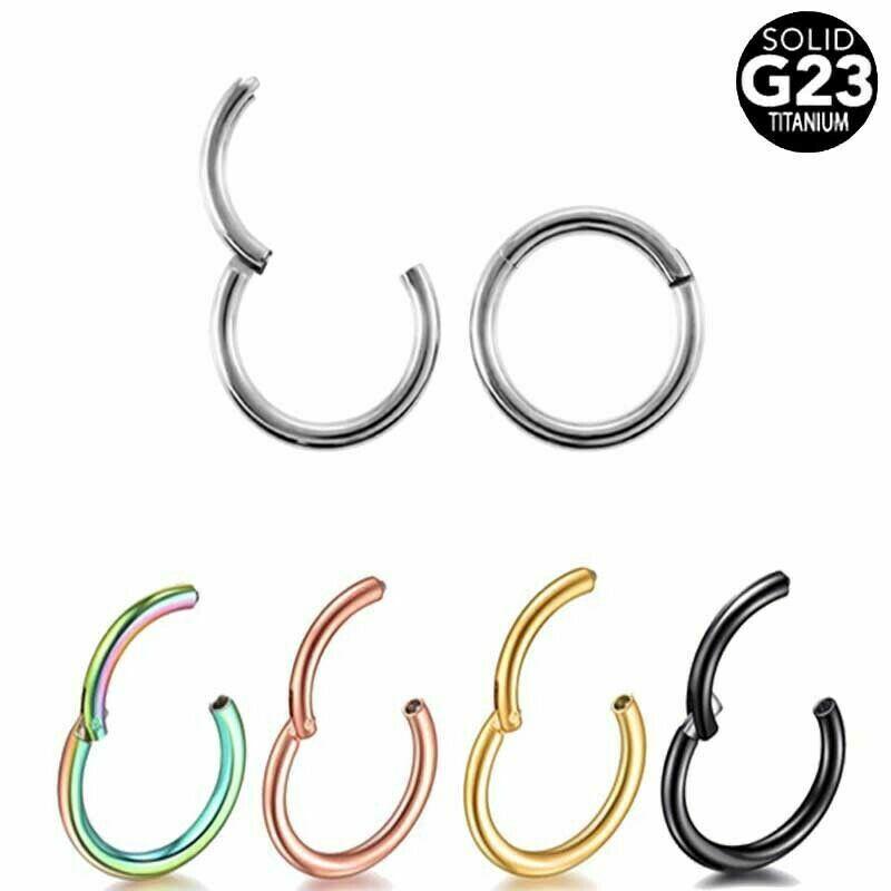 G23 Титан 14 г/16 г шарнирное сегментное кольцо для носа, кликер для сосков, ушной хрящ, спираль для козелка, губы, пирсинг тела
