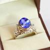 Tanzanite Oval Cut Gemstone With 925 Sterling Silver Ring For Men's #B648 JL375686558393