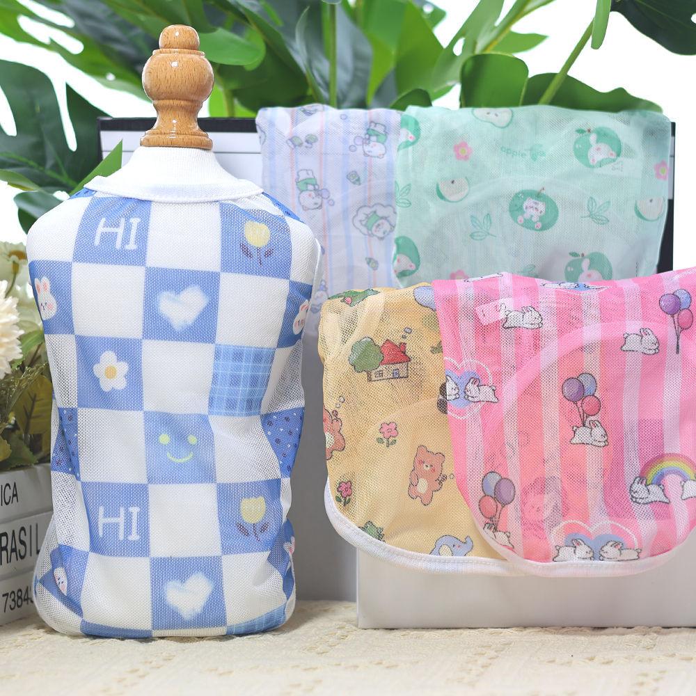 Милый мультяшный тонкий жилет для домашних животных, летняя дышащая сетчатая одежда для щенков для кошек, собак, кошек, одежда для маленьких собак