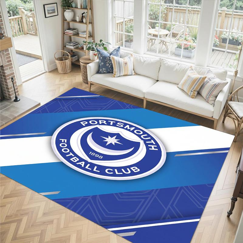 Дизайн Portsmouth FC Кристальный Велюровый Ковер Уютный Не?Нескользящий ковер с принтом для спальни, гостиной, прихожей