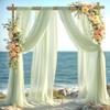 Outdoor White Wedding Gauze Drapes for Party and Venue Decoration, Wedding Arch, and Background.