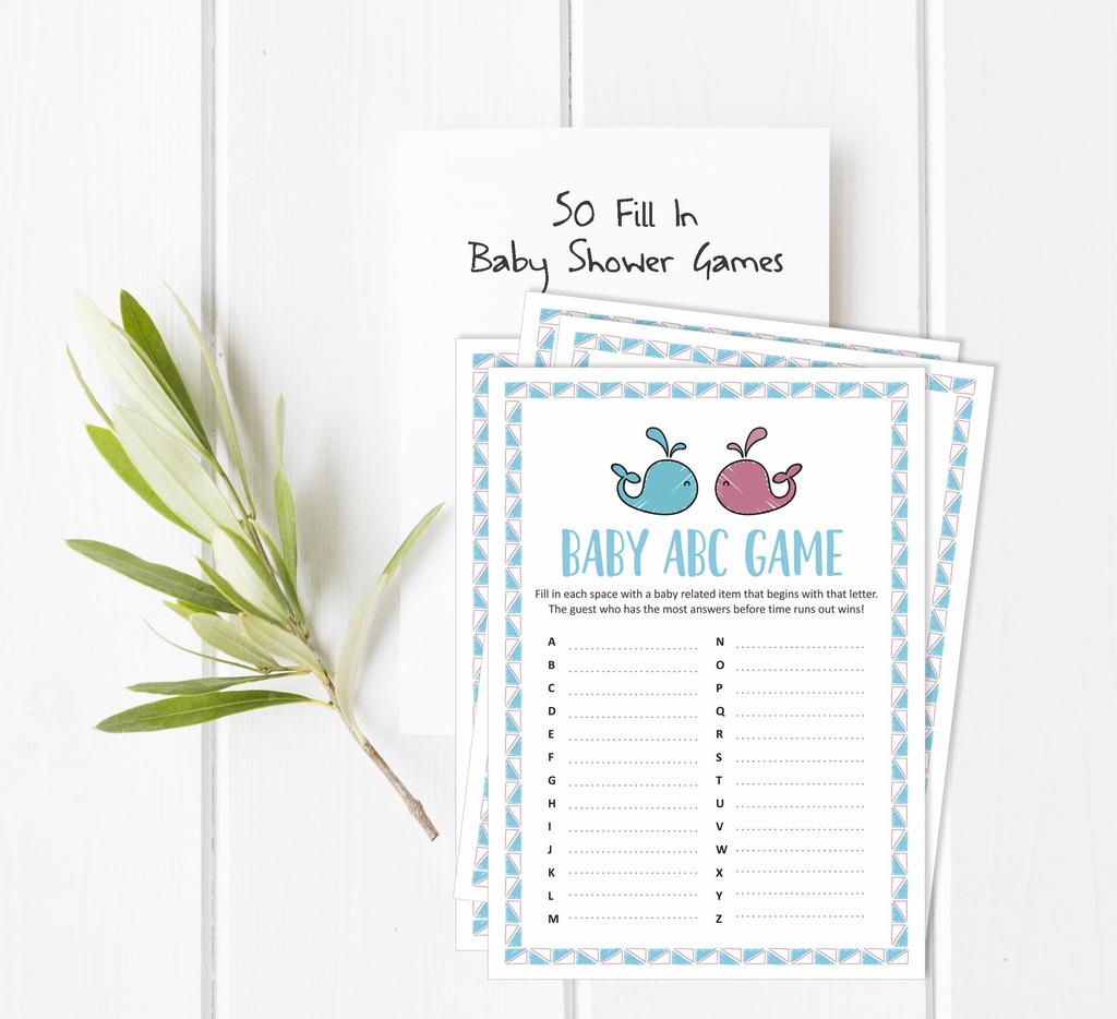 Inkdotpot 50 BabyA AlphabetA ABCA GameA Gender Reveal Baby Shower Game Ita s A Boy Ita s A Girl Party