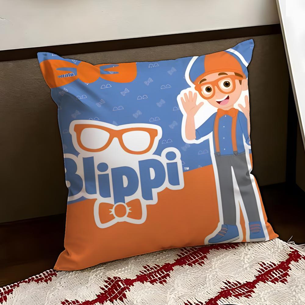 Anime BBlippi Cushion Cover Reversible Soft Durable Pillow Cover Home Car MultiScene Use for Daily Comfort