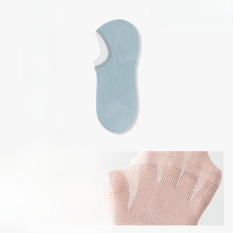 Женские летние тонкие сетчатые хлопковые антибактериальные носки с неглубоким вырезом и невидимой пяткой