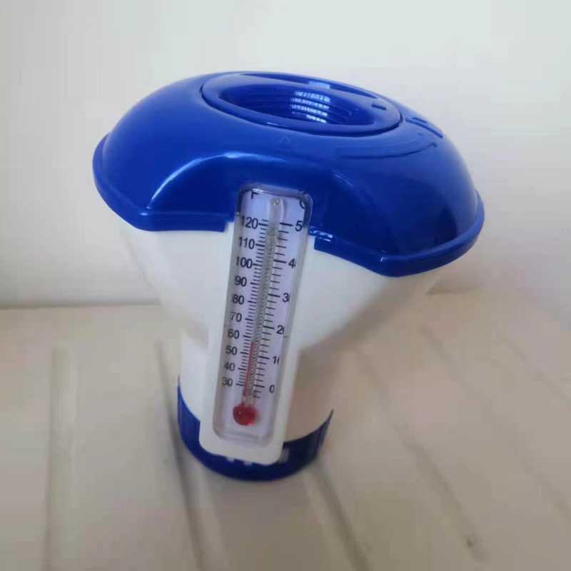 Automatic Floating Pool Chlorine Dispenser with Thermometer, 5-Inch