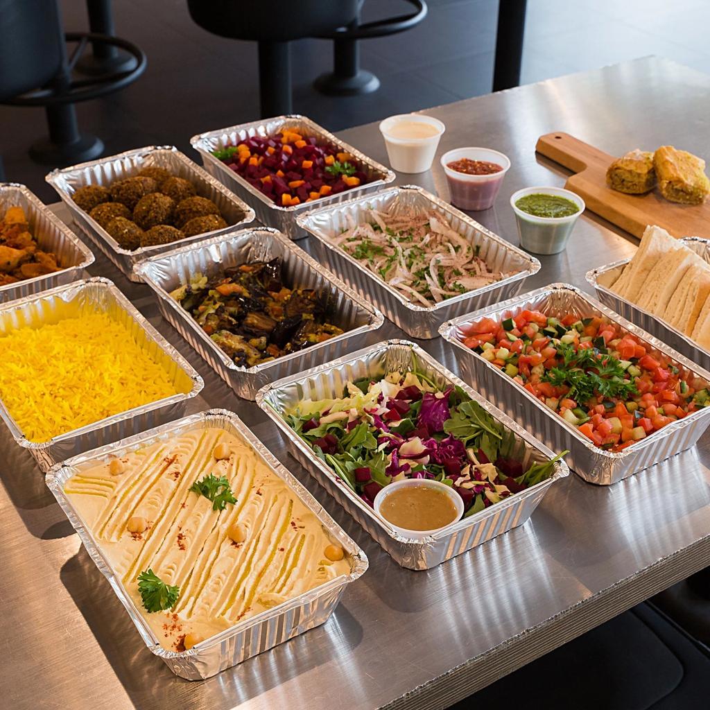 4 Утолщенные жестяные коробки, Ланч-боксы из алюминиевой фольги большой вместимости, Одноразовые жестяные подносы