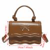 Sweet Metal Bowknot Tote Bag Solid Color Small Crossbody Bag New Single Shoulder Bags  Casual Wear