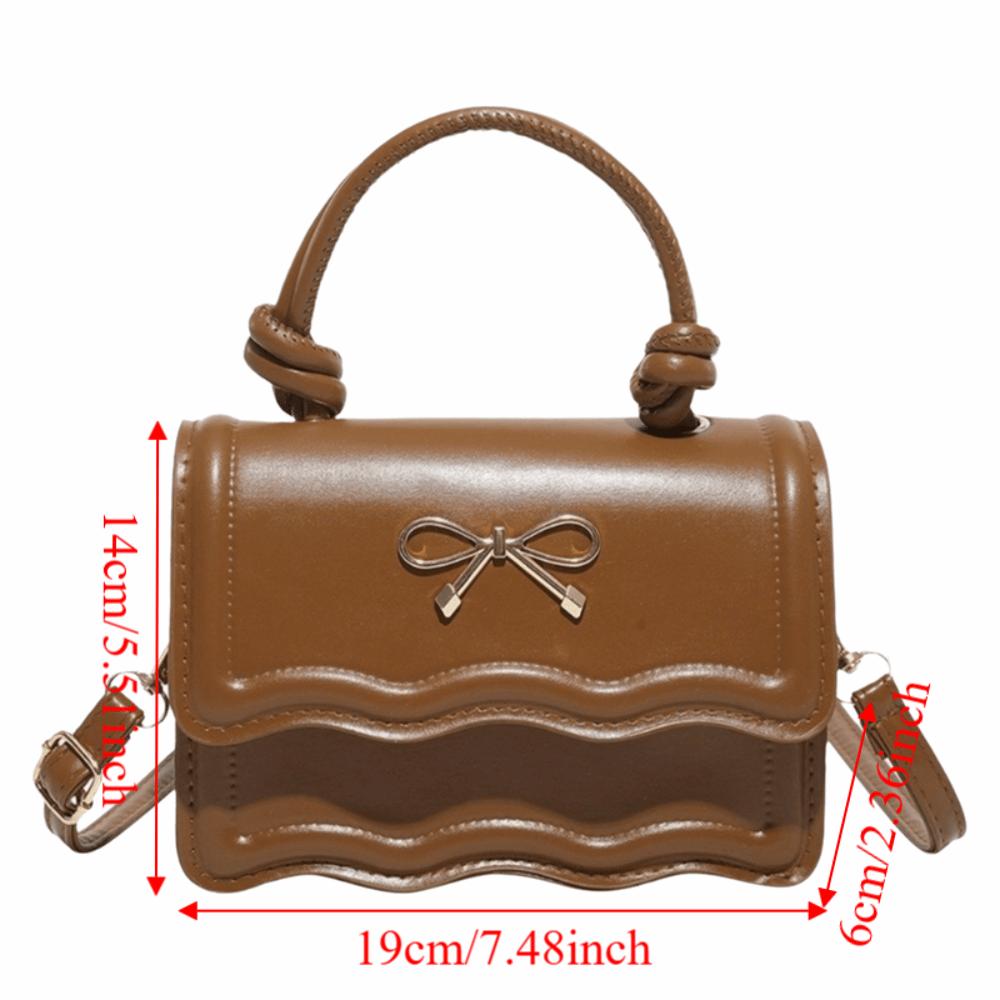 Sweet Metal Bowknot Tote Bag Solid Color Small Crossbody Bag New Single Shoulder Bags  Casual Wear