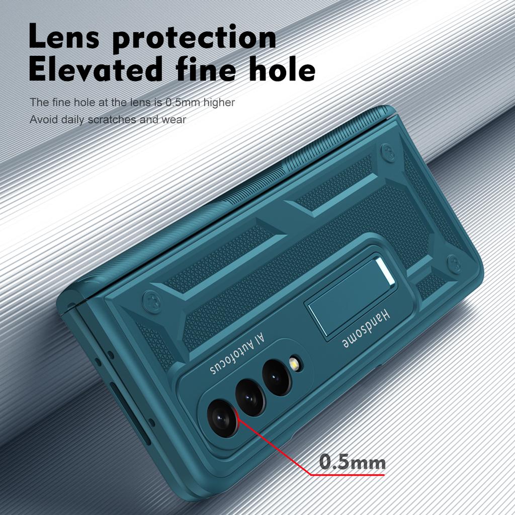 Fall Protection Hard Armor Case For Samsung Galaxy Z Fold 4 Fold3 Fold4 Fold2 Fold5 Fold 3 2 5 Kickstand Tempered Glass Cover