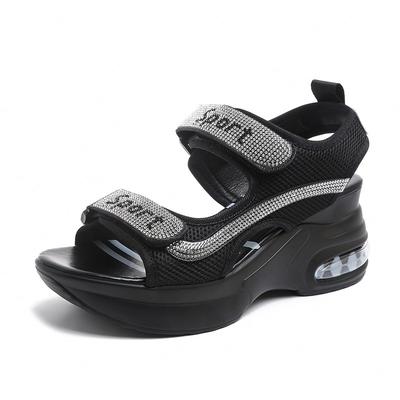 Модные Роскошные Женские Босоножки на Платформе Новые Летние Универсальные на Танкетке с Подъемом Женская Обувь Роскошные Сандалии Пляжная Обувь Chaussure Femme