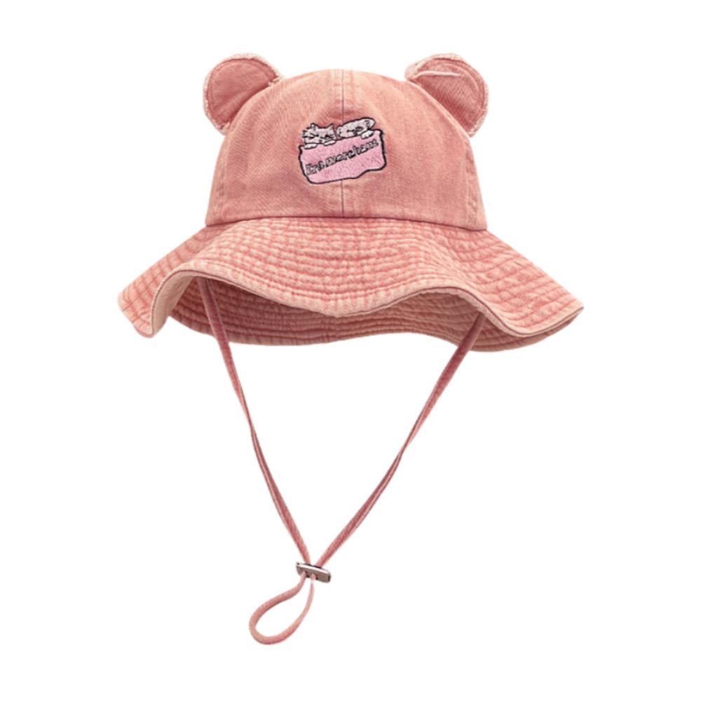 Шляпа-панама с широкими полями и медвежьими ушками, для походов и рыбалки, солнцезащитная, на шнуровке, джинсовая, кошачья, от солнца, для кемпинга