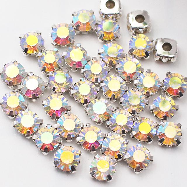 Promotion Ss12 -Ss40 Crystals Claw Cup Rhinestone Shiny Strass Stones Metal Base Fabric Beads Craft Top Rhinestones for Clothes