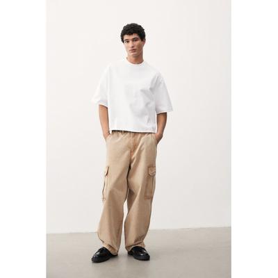 Джинсы HM Loose Cargo бежевого цвета
