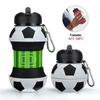550ml Silicone Fold Water Bottle Portable Kids Water Cup Outdoor Sports School Basketball Football Baseball Leakproof Drink Jug