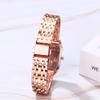Square Roman Analog Stainless Steel Quartz For Commuting To Work or Fashion Rose Gold Gift for Girlfriend Women's Watch Simple, Stylish, Cute,