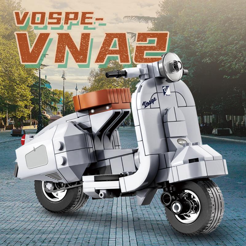 KAZI New Boy Assembled Simulation Motorcycle Model Small Particle Building Blocks Educational Toys