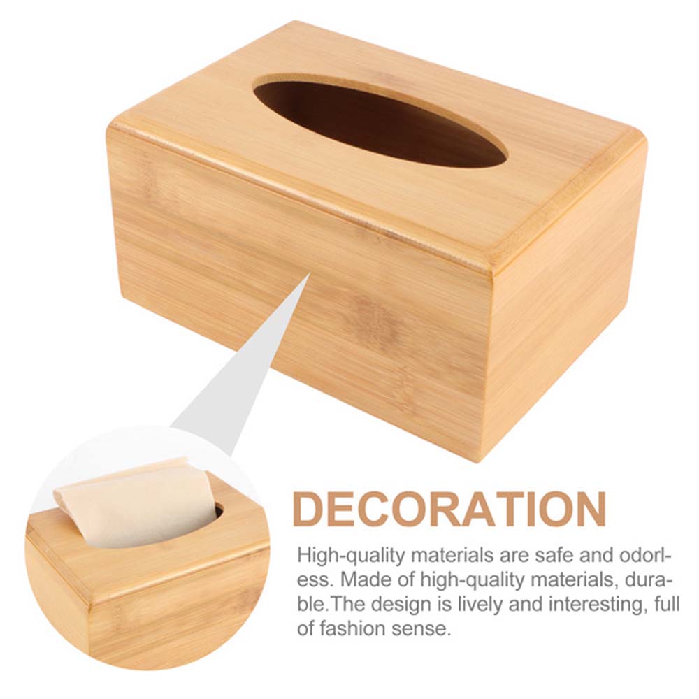 Table Decoration Bamboo Desktop Organizer Tissue Holder Tissue Rack Storage box Napkin holder