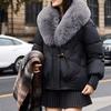 Streetwear Big-Fur-collar Down Cotton-padded Jacket Women's Winter Short Parkas Thicken Warm Coats Lady Fashion Outerwear