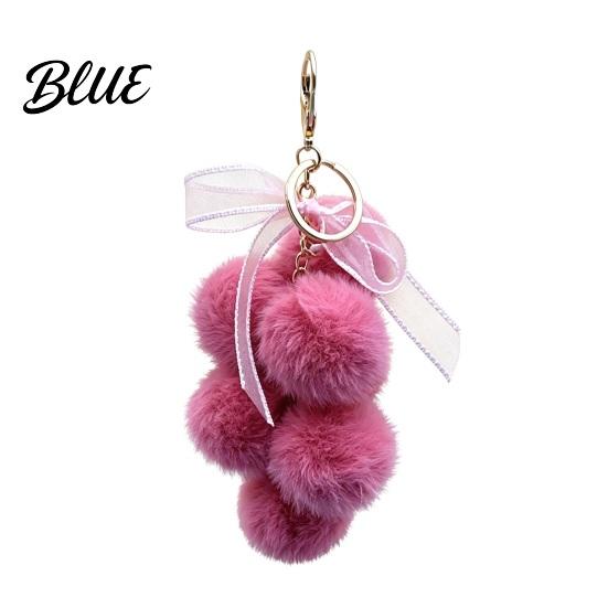Плюшевая гроздь винограда Декоративный подвеска Брелок для сумок, Пушистая связка Шарм для сумки с легким бантом, Пушистый шарик Брелок для рюкзаков и сумок
