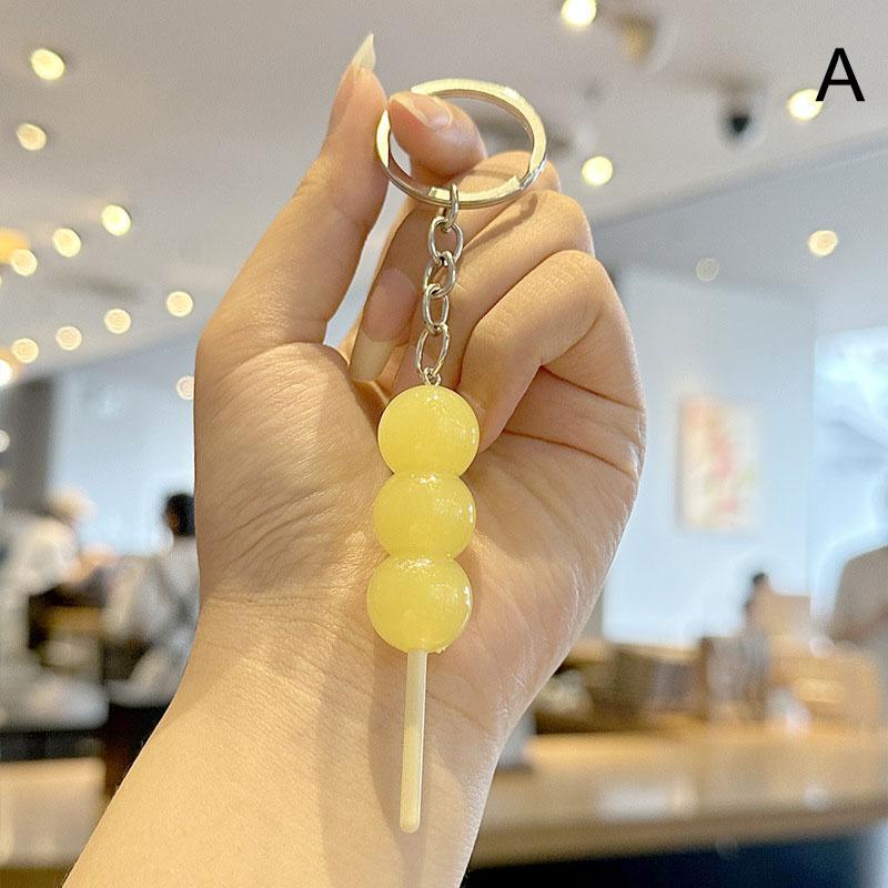 Светящиеся в темноте брелки для ключей Bing Tang Hu Lu с подвеской из смолы в виде еды, мини-брелки