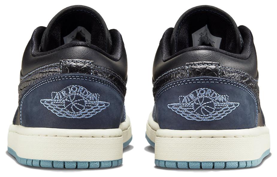 Jordan 1 Низкий SE Черный Темный Обсидиан Змеиная Кожа Женский FJ5478-010