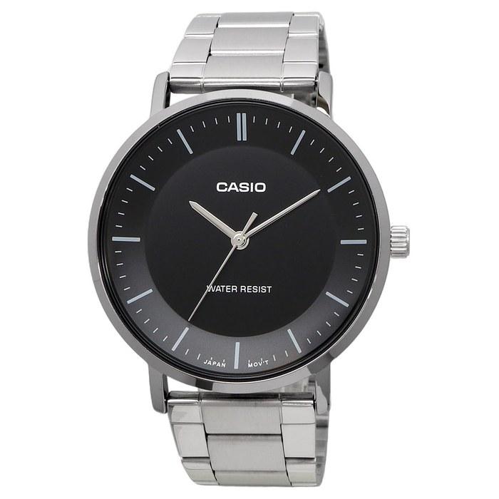 Casio Мужские кварцевые часы MTP-VT04D-1E Черный металлический браслет