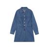 Джинсовое платье с отложным воротником в стиле рубашки, с накладным карманом Aq1Do260