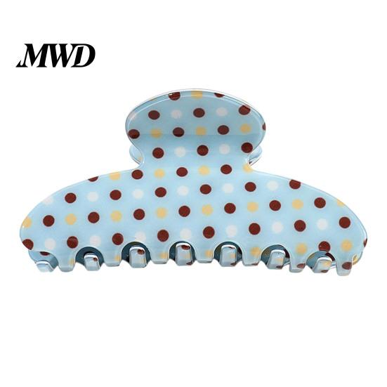 Large Hair Clip for Women Back Head Claw, Strong Bite Force Clip, Dot Print Grip Anti-Slip Teeth Accessory Daily Wear Summer Style